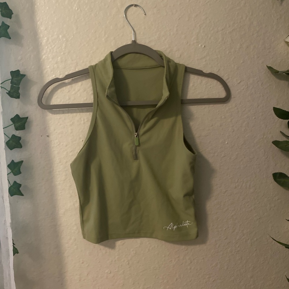 Alphalete Green Zip Up Workout Top